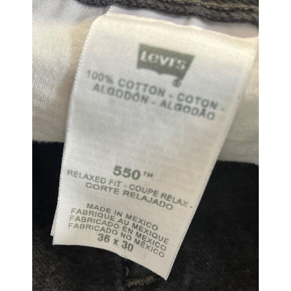 Levi's 550 Relaxed Fit Men's sz W36xL30 Black Tapered Leg Jean Y2K - Picture 4 of 8